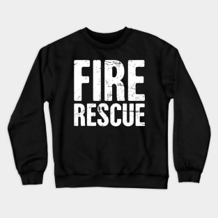 Distressed FIRE RESCUE Text Crewneck Sweatshirt
